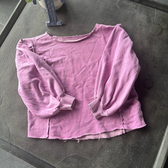 We The Free by Free People Balloon Sleeve Cropped Sweatshirt – XS - Picture 1 of 3